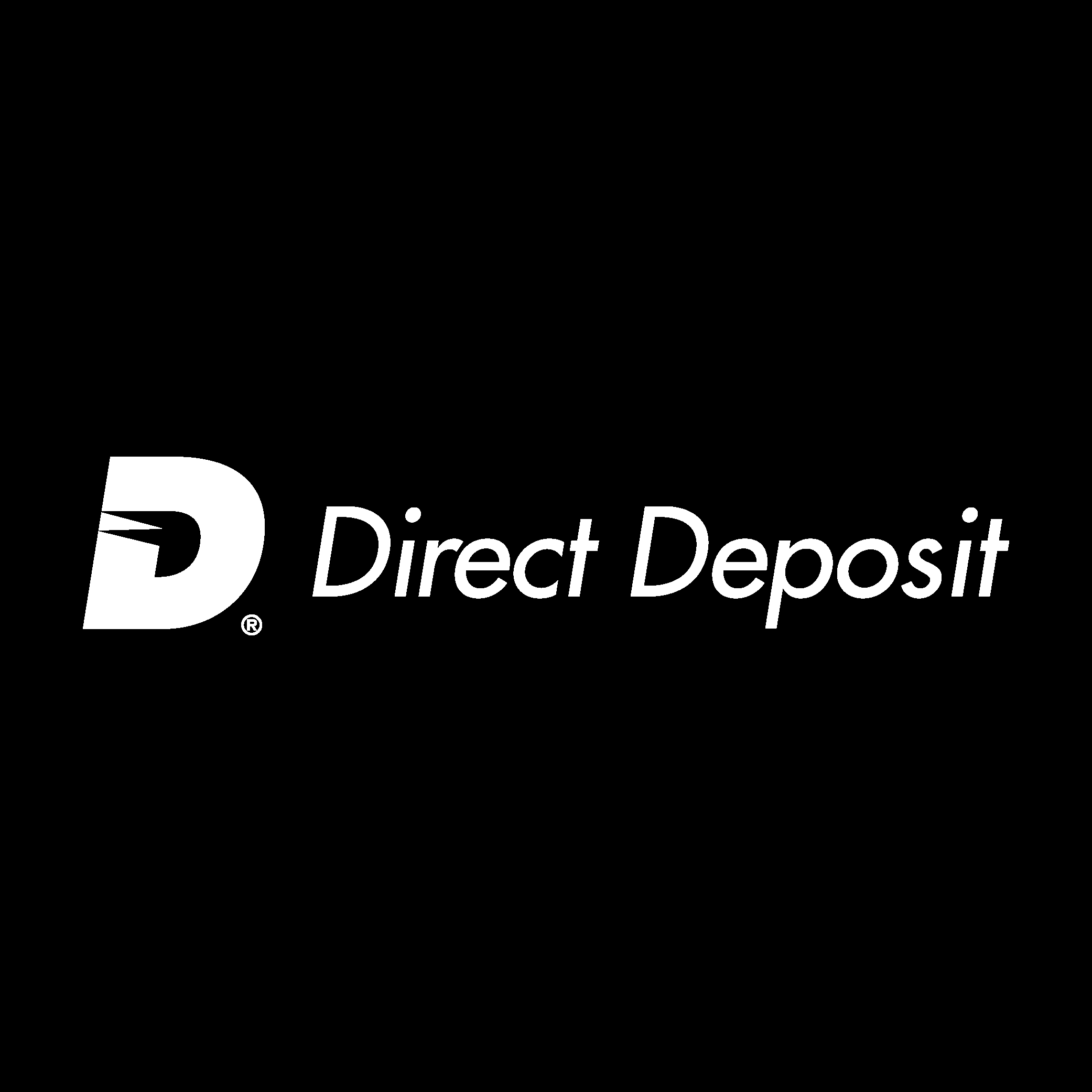 Direct Deposit White Logo Vector Logo